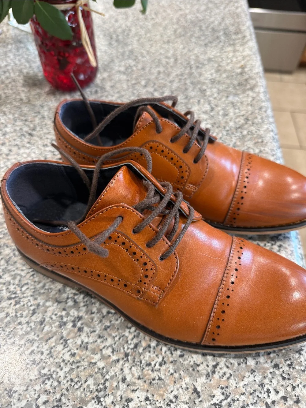 Classic Boys Tan Dress Oxfords - Stylish Lace-Up